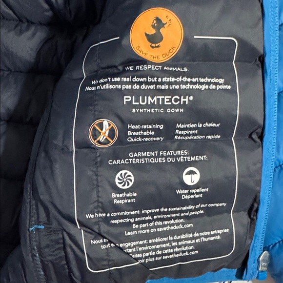 SAVE THE DUCK Youth ‘Age 10’ Vibrant Blue Jacket NWT! - Picture 7 of 10